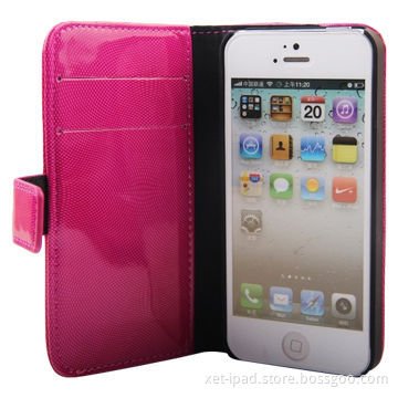 Custom Wallet Cases for iPhone 5, Leather Texture Design, Simple and Stylish